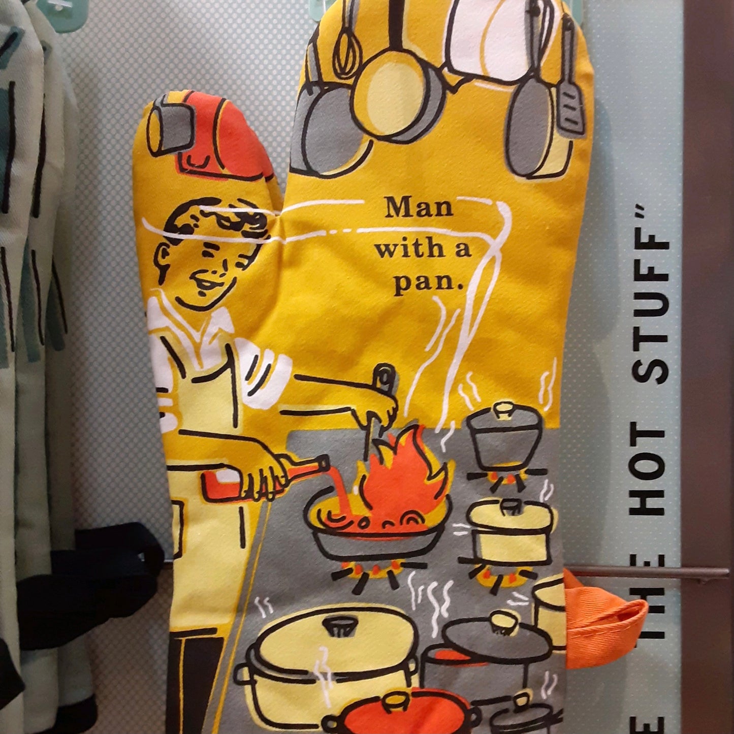 Blue Q "Man With A Pan" Oven Mitt