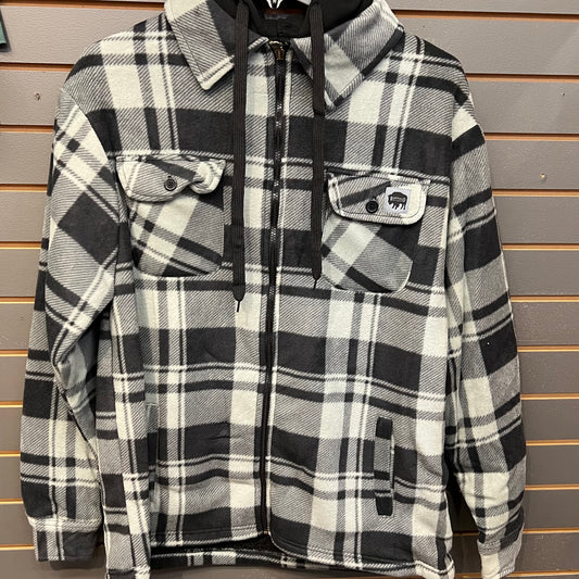 Gray Sherpa Lined Flannel