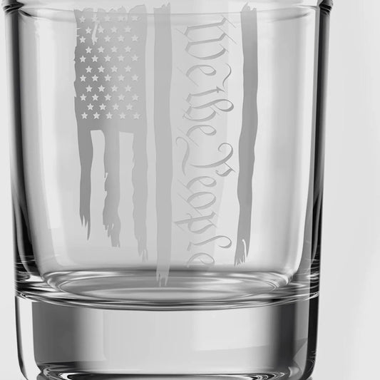 We The People Flag Glass