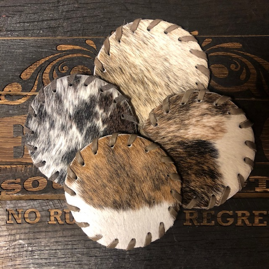 Genuine Cowhide & Leather Stitch Coaster