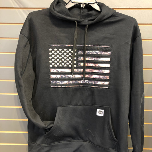 Buffalo Outdoors Flag Hoodie - Black