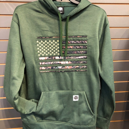 Buffalo Outdoors Flag Hoodie - Green
